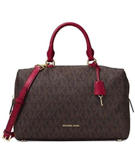 michael kors xmall satchel in brown kirby|Michael Kors leather satchels.